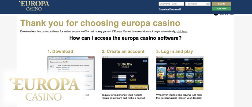 Europa casino app review