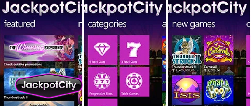 Jackpotcity mobile app features and functionality