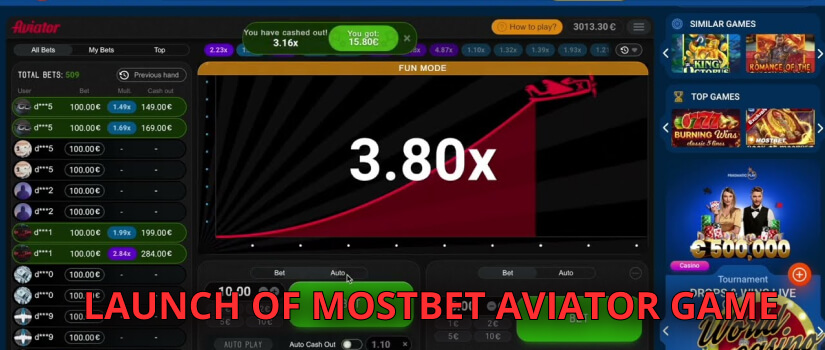 Launch of Mostbet Aviator Game 